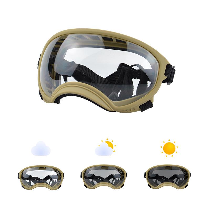 Outdoor cycling dog sunglasses, all-season windproof, dustproof, sandproof, light-transmitting, smart color-changing pet goggles