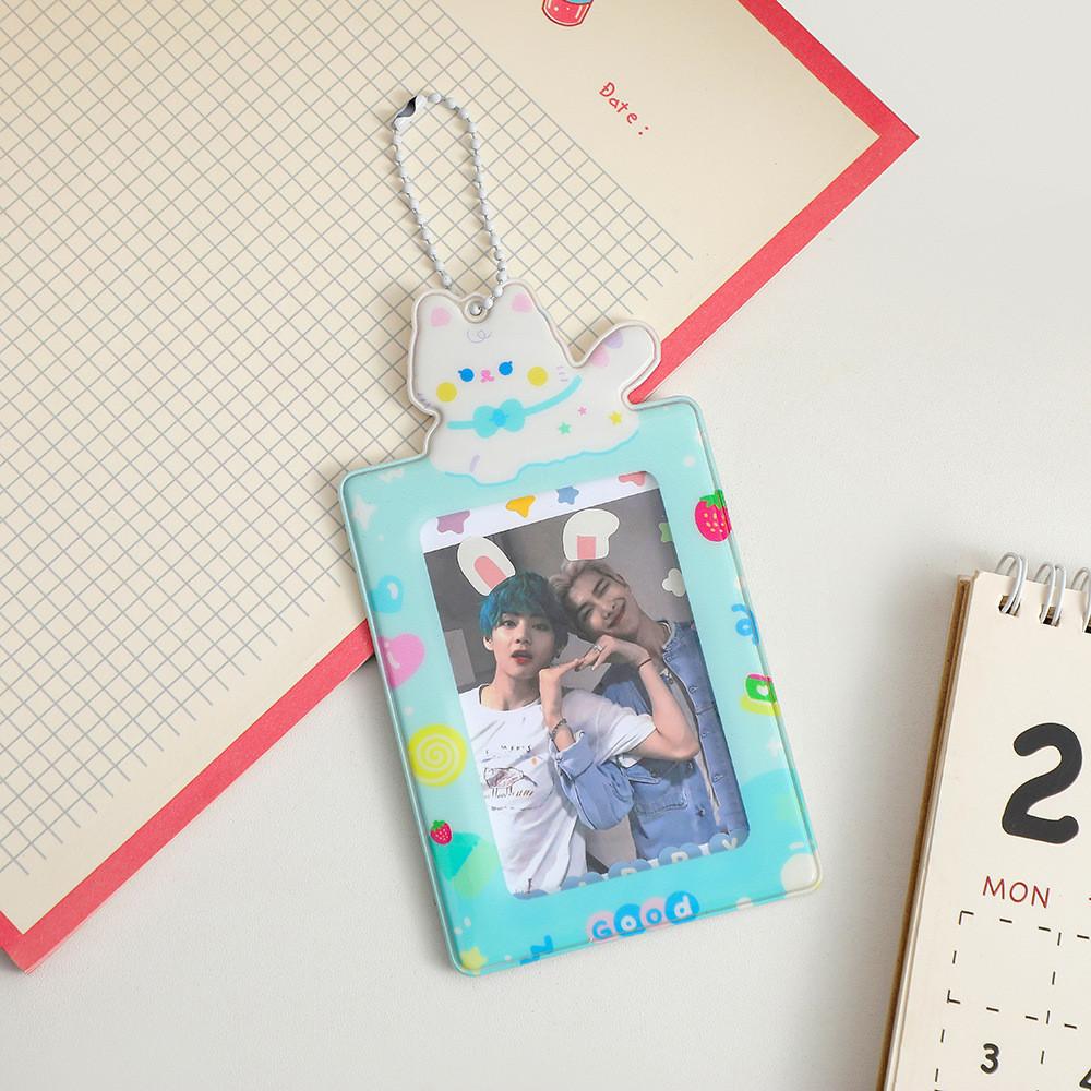 Кот Ключ Мультяшная Цепочка Держатель для Фото Карточки для Проездного Защитный Студенческий Чехол