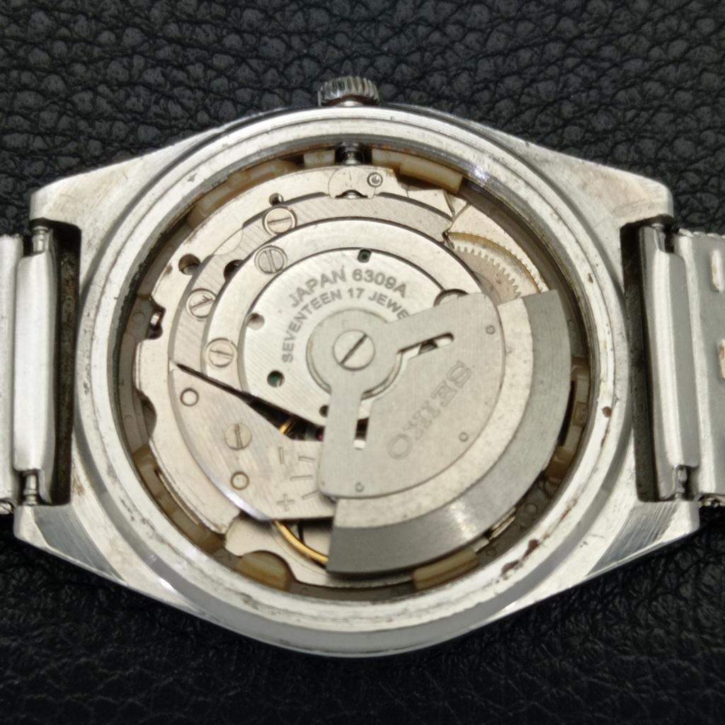 Seiko 5 АВТОМАТИЧЕСКИЕ 6309A ВИНТАЖНЫЕ ЯПОНСКИЕ МУЖСКИЕ ЧАСЫ С ЧЕРНЫМ ЦИФЕРБЛАТОМ a701566-5 R206b-a701566