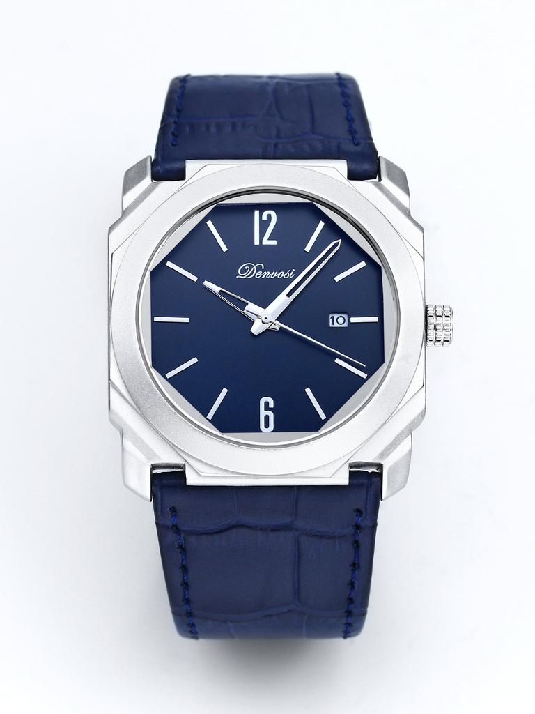 Luxury Simple Dial Men Leather Watch Octagonal Analog Business Daily Wear Wrist Watch