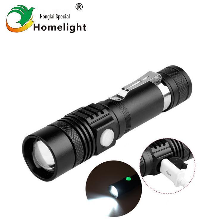 T6 Rechargeable USB High-Power LED Flashlight with Telescopic Zoom for Outdoor Use