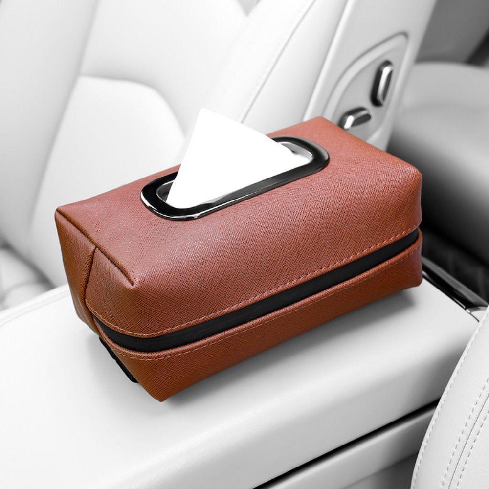 Practical Car Tissue Holder PU Leather Automotive Napkin Holder Gift Tissue Storage Box  Car Seats