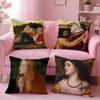 Classical European Fun Figures Painting Pillow Case Anti-dustmite Pillow Invisible Zipper Silky Short Plush Sofa Cushion Cover