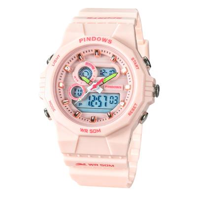 PINDOWS 50M наружные цифровые спортивные светодиодные часы-секундомер с будильником женские часы, водонепроницаемые, часы, многофункциональные, подсветка, календарь, часы,
