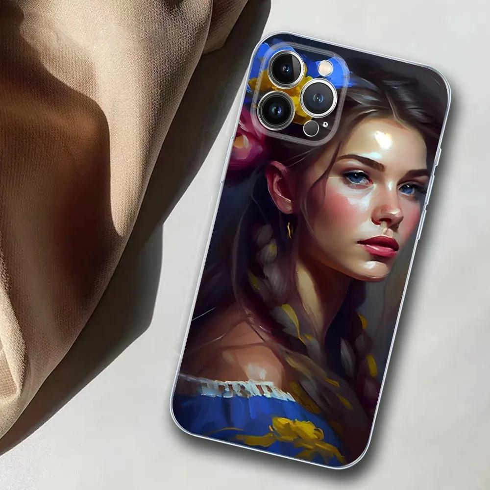 Чехол для мобильного телефона iPhone15, чехол для мобильного телефона Ukrainian Girl, окрашенный чехол с защитой от падений, чехол для мобильного телефона с защитой от падений.