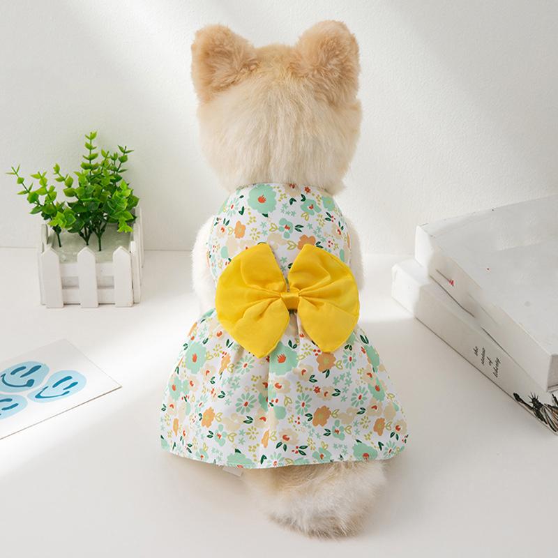 Spring Summer Autumn Dog Princess Dress Kitten Pet Skirt Cute Dog Dress Bow Lace Small Medium Puppy Poodle Chihuahua