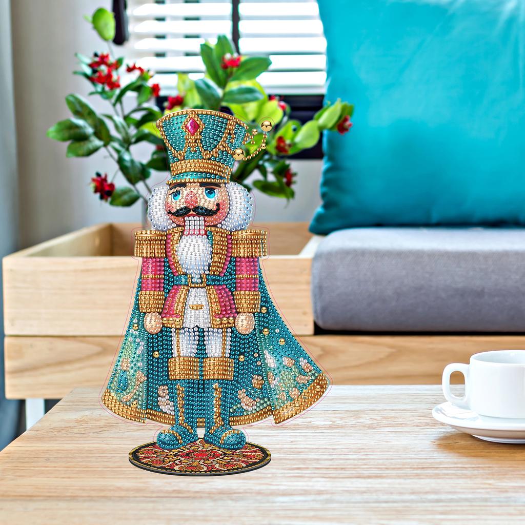 Nutcracker 2D Flat DIY Acrylic Desktop Diamond Art Kits Special Shaped Rhinestone Diamond Art Tabletop Decorations Single-Sided