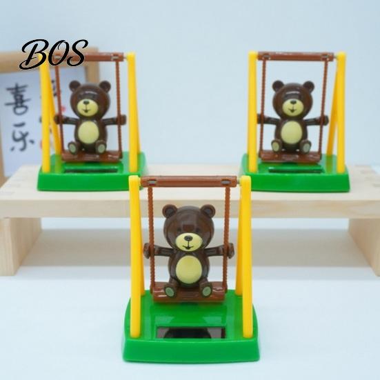 Solar Car Ornament Swinging Bear Decoration, Nodding Dashboard with Hanging Monkey Accessory Swing, Swing Toy for Office Desk Driving Fatigue Relief