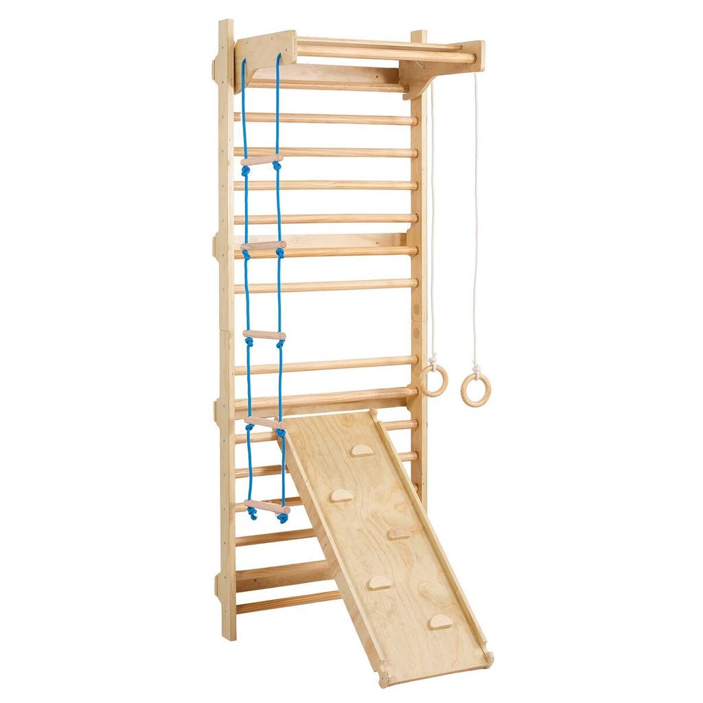 Swedish Ladder Wall Gym 5 in 1 Wooden Indoor Playground Climbing Toys
