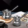 Long Handle Milk Saucepan with Lid Chocolate Melting Pan Portable Turkish Coffee Pot  Camping