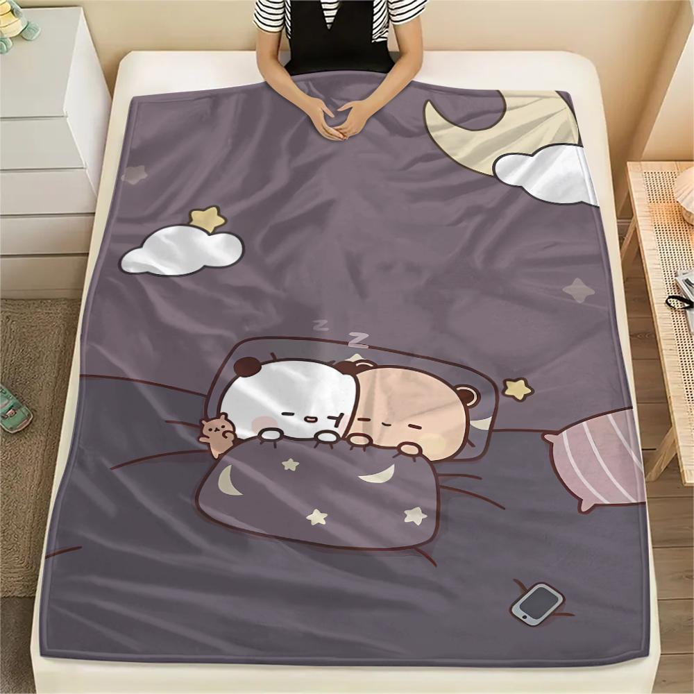 1PC Bubu Dudu Print Flannel Blanket, High quality All Seasons, Home Decor, Warmth and Comfort, Perfect for Christmas Gifts
