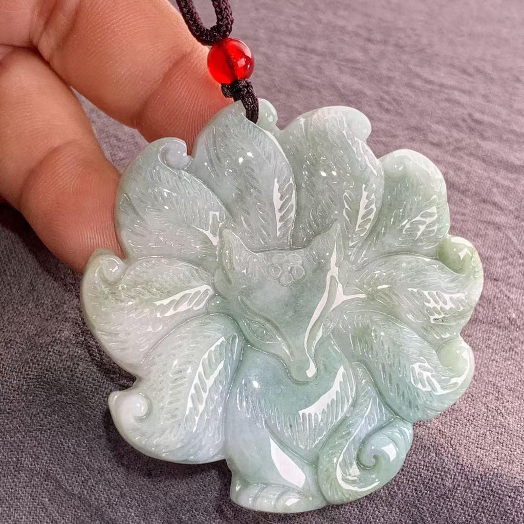 Burma A-Grade Natural Jade Leaf Pi Xiu Pendant