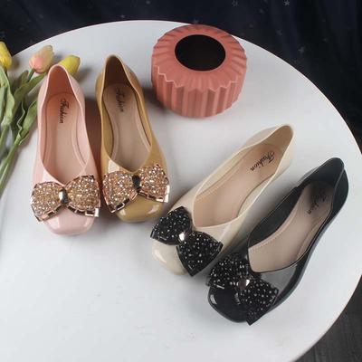 Женские летние сандалии из ПВХ для дома и улицы, модные однотонные повседневные туфли с бисером, новые плоские женские туфли