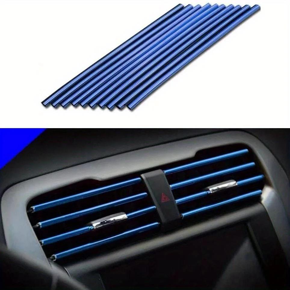 10 шт. Декоративная полоса для кондиционера автомобиля для воздуховыпускного отверстия, Универсальная водонепроницаемая гибкая отделка воздуховыпускного отверстия