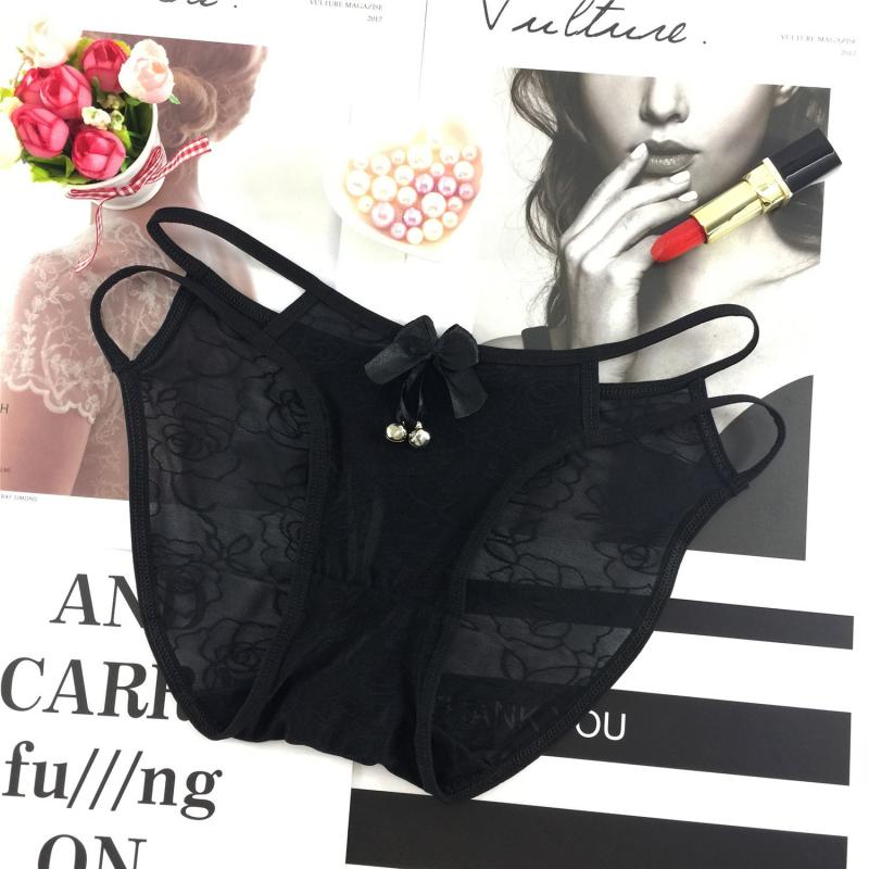 Ice Silk Underwear Ladies Lace Side Hollow Sexy Refreshing Comfortable Breathable Briefs