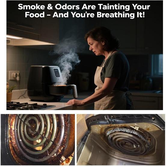 Splatter Screen for Air Fryer: Magnetic Fine Mesh Stainless Steel - Blocks 95% Grease - Shields Coils in 5.7-12 QT tant/Cosori