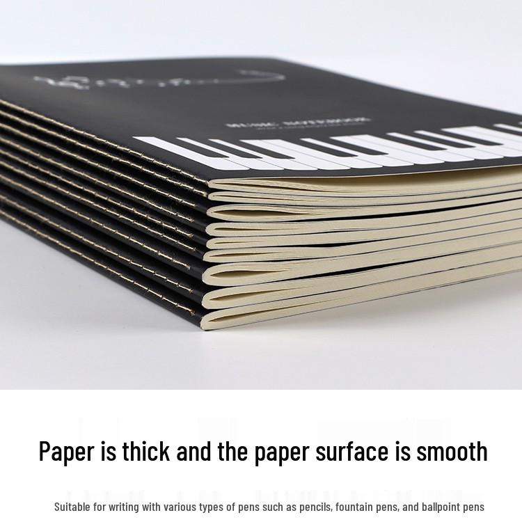 16K Large B5 Staff Paper: Thick Stitch-Bound Music Theory & Composition Notebook with Soft Cover