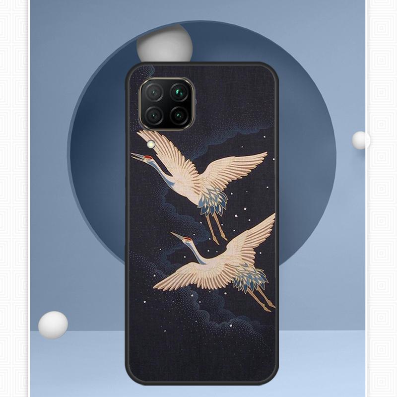 Red-crowned crane Birds japanese For Huawei Nova 12i 12s 11i 8i Y91 Y60 Y70 Y72 Y90 Y61 9 10 SE P20 P40 Lite P30 P60 Pro Case