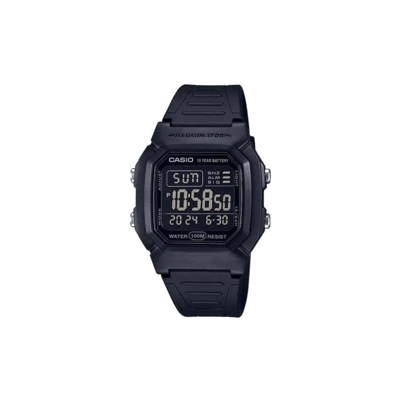 Casio EDIFICE 100м водонепроницаемость кварцевый механизм ремешок из смолы японские и корейские часы мужские часы черный циферблат W-800H-1B