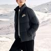 Anta Lifestyle Series Letter Print High Neck Свободная короткая водонепроницаемая куртка Snow Shell Down Jacket для мужчин, базовая куртка черного цвета 152348911-3