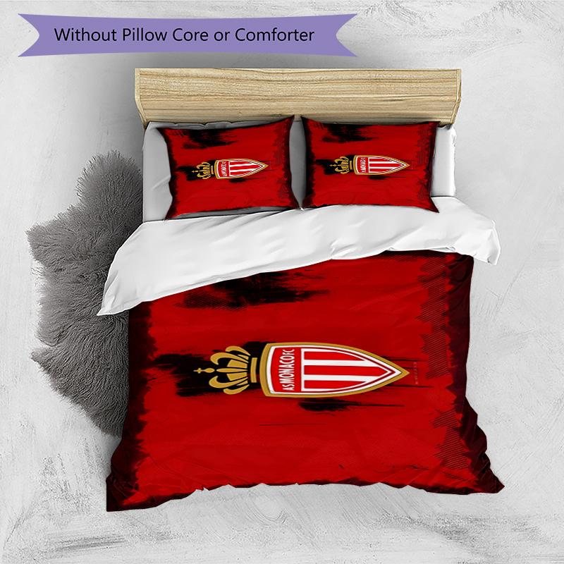 Monaco Football club Printed Pattern Duvet Cover Set – includes 1 duvet cover and 2 matching pillowcases Bedroom decor Christmas gifts