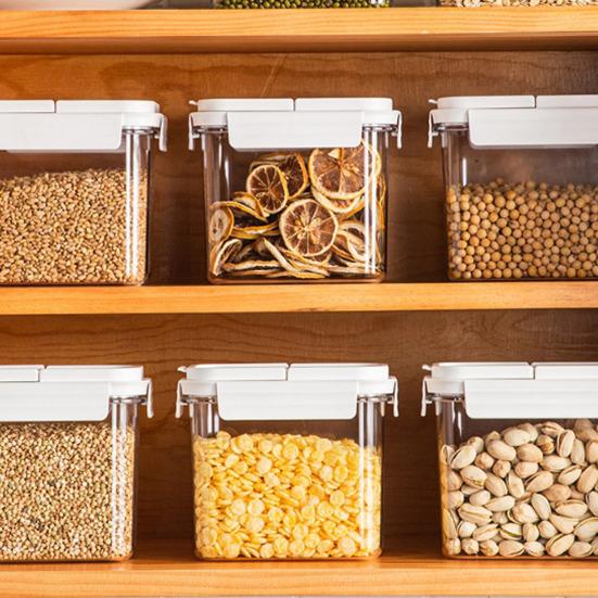 Airtight Food Storage Container Food Grade BPA Free Leak-Resistant Stackable Design Transparent Grains Dry Foods Storage Jar