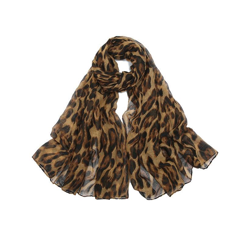 Шелковый шарф Millennium Spice Girl Vintage с леопардовым принтом Pure Desire Premium Long Shawl Personality Atmosphere Thin Printed Lens
