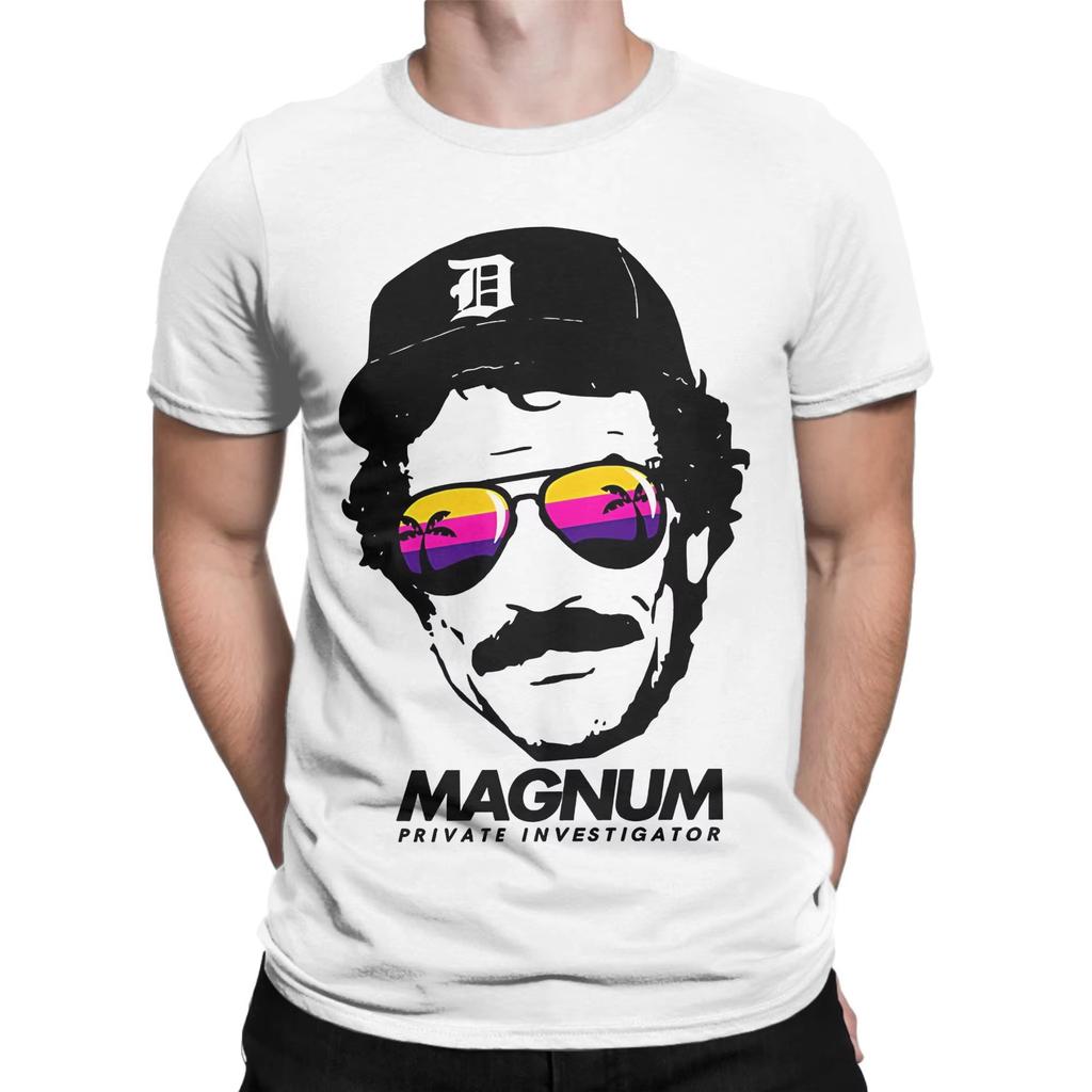 Футболки Magnum PI Мужские Чистый Хлопок Новинка Футболка С Круглым Вырезом Футболка С Короткой Рукавной Одеждой Классический
