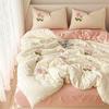 2025 New Printed Duvet Cover with Bed Sheets and Pillowcases, Unfilled Washed Cotton, Full Size Light Luxury Home Bedding Set