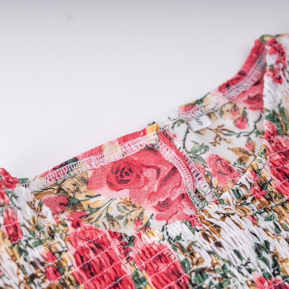 Женская осенне-зимняя рубашка с круглым вырезом и оборками, рукавами-фонариками, цветочная рубашка с принтом, топы