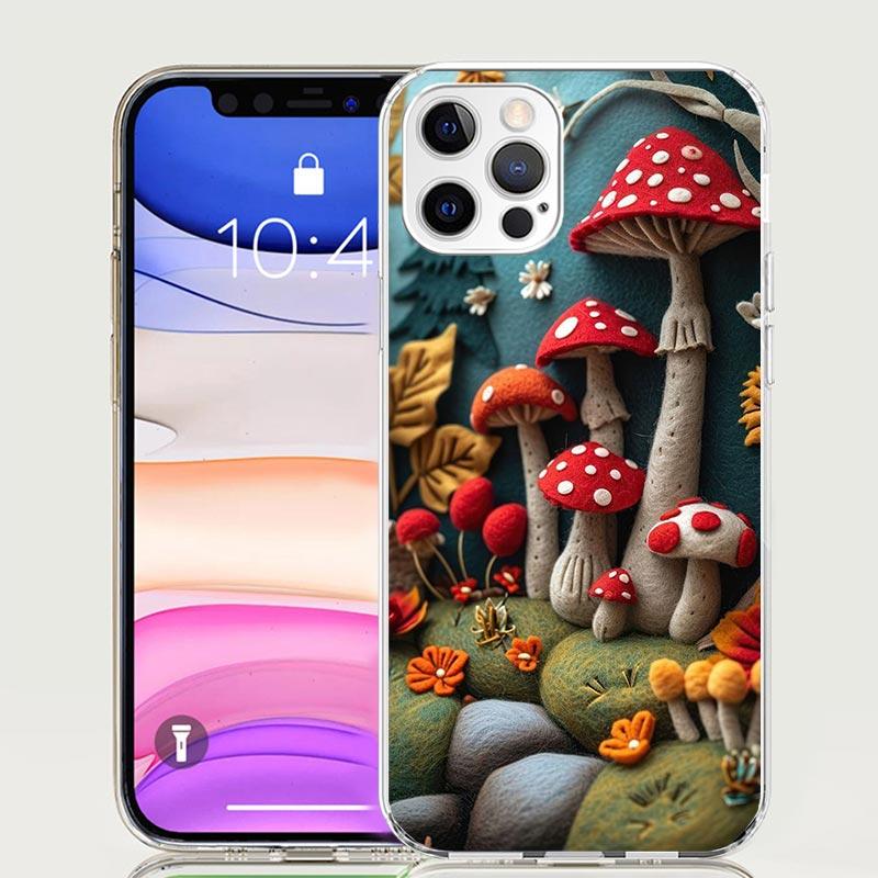 Красочный чехол для телефона с грибами для Apple iPhone 17 Air 16 15 Plus 14 + 13 Mini 12 11 Pro Max 7 8 SE 16Max Мягкий чехол Coque 1