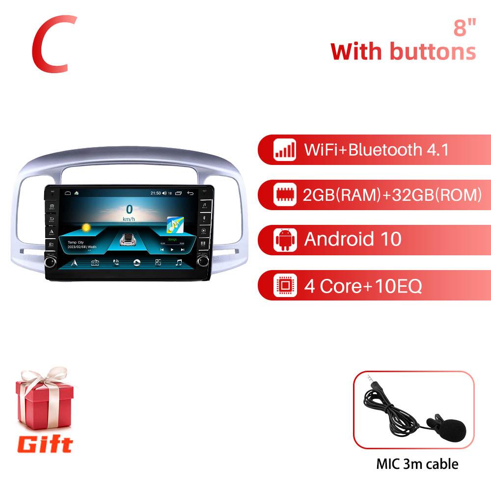 2 Din Автомобильный мультимедийный проигрыватель для Hyundai Accent 2006-2011 Экран Android Радио Стерео GPS Навигация Головное устройство Автомагнитола Carplay