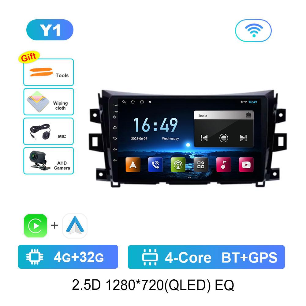 DSP Стерео Автомагнитола Мультимедийный плеер для Nissan NAVARA Frontier NP300 2015 - 2024 Navi GPS HD Экран WiFi Android 14 Bluetooh