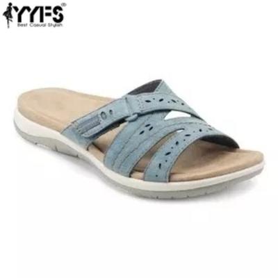 Новые сандалии большого размера для женщин, европейские и американские сандалии на толстой подошве, резные женские тапочки, женские сандалии на плоской подошве