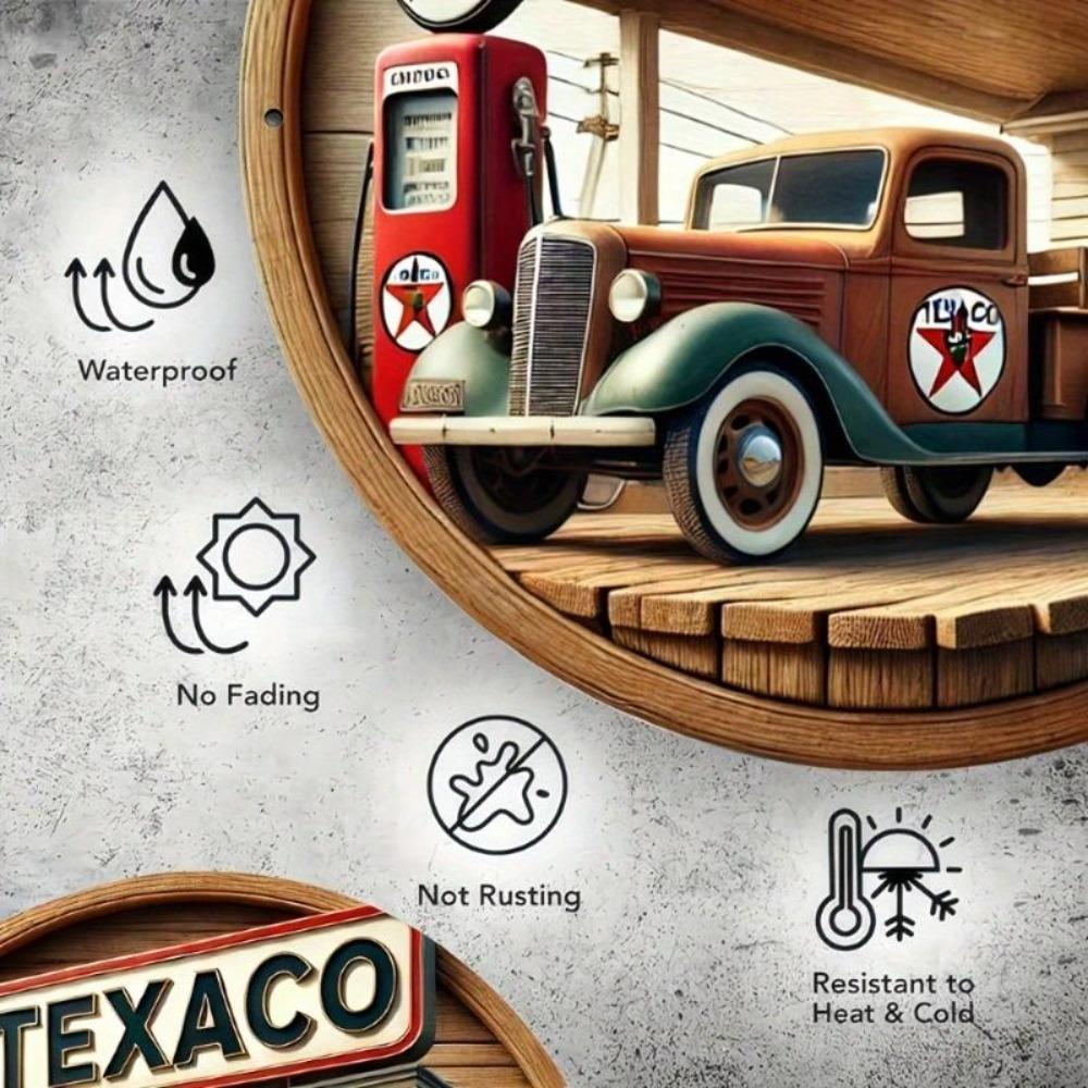 Texaco Винтажная металлическая жестяная табличка Ретро Декор стены гаража Рустикальное Искусство бензоколонки Алюминиевый Декор для дома