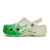 Classic Platform Clog 811 Manufacturing Spreading Scene Fluid Ink Splash Hole Shoes Women's Bone White Green