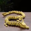 Alloy Golden Chinese Dragon Figurine Movable Joints Articulated Five Claws Eastern Loong Model Figure Toy Desktop Ornament Decoration