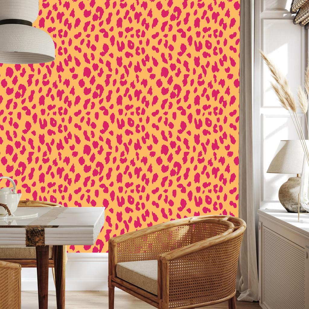 Pink Orange Leather Gold and Peach Wallpaper 50x1000