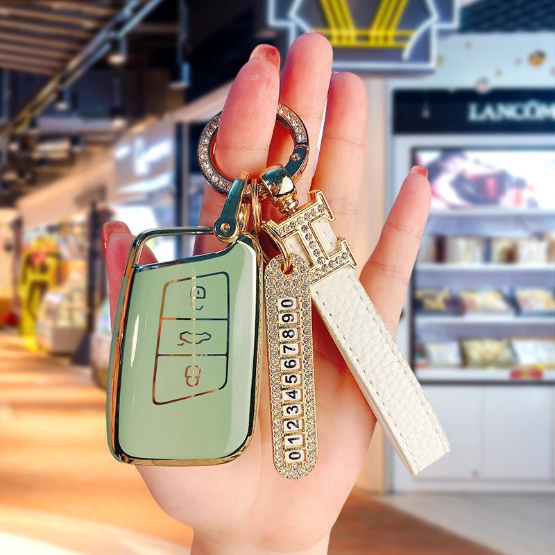 Чехол для ключа 2021 года для Volkswagen Magotan B8, Passat CC, Sagitar, Polo, Lavida, Bora, Tiguan.