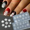1PCS 3D Embossed Soft Stamping Plate Reusable DIY Gel Stencils for Christmas Carving Winter Snowflake Silicone Nail Art Mold