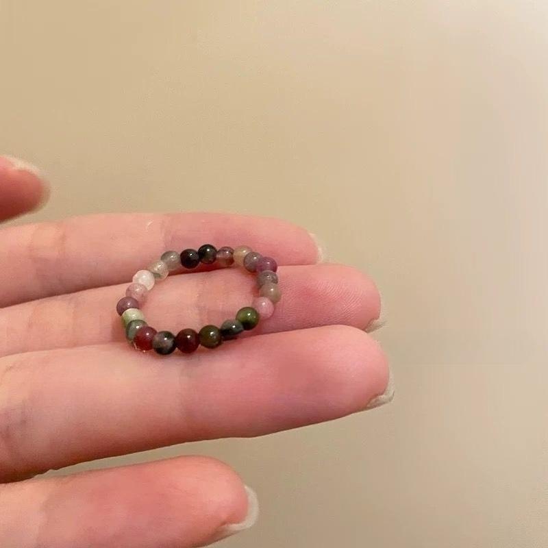 Цветное хрустальное кольцо с бисером, нишевый дизайн, чувство высокого класса, кольцо на палец, темперамент легкой роскоши, универсальные кольца-аксессуары