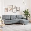 Vidaxl 3-Osobowa Sofa Z Podnóżkiem, Jasnoszary, 210 Cm, Tkaniną