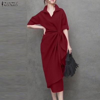 Женское классическое летнее повседневное платье-футляр с полурукавом