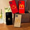 M Известный ЛОГОТИП M-McDonaldes Чехол для телефона Для IPhone 17 16 15 14 13 12 11 Pro Max Plus Mini Мягкий Черный Чехол