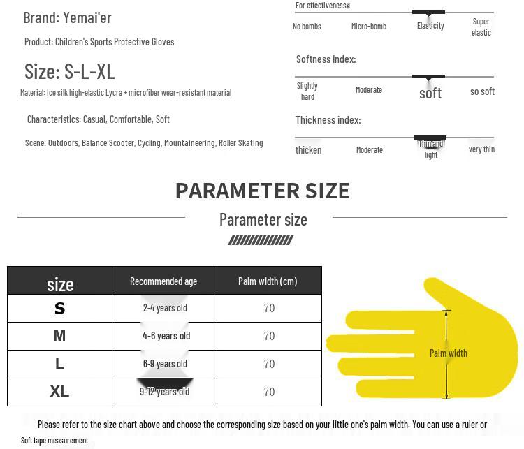 Maihan Kids Half-Finger Silicone Sports Gloves