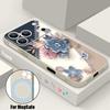 Романтичный чехол с узором из роз для iPhone 17 Pro Max iPhone 16 15 14 13 Pro Max Магнитный для Magsafe Мягкий силиконовый задний чехол для телефона