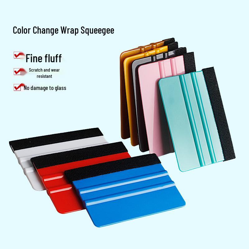 Double-Sided Plastic Car Film Application Tool - Soft Square Scraper for Color Change