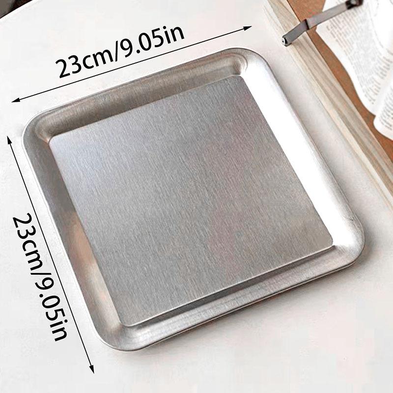 Luxury Square Stainless Steel Serving Tray,Coffee Tray,Desserts – Elegant Serving Platters for Café, Restaurant Bathroom Tray