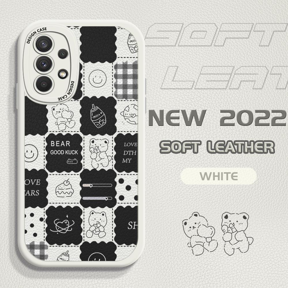 Тонкий чехол из искусственной кожи с изображением милых медведей из мультфильма для Samsung Xiaomi Poco Redmi