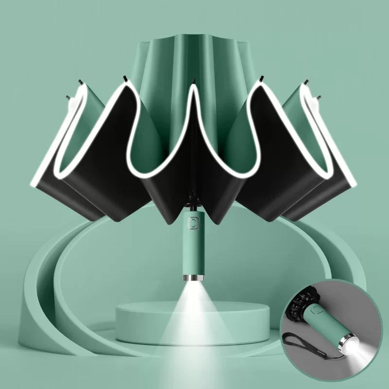 Fully Automatic Retractable Umbrella for Men and Women, Dual-Use for Sun and Rain, Thickened Large Size, Car-Mounted, Reverse Design, Double-Person